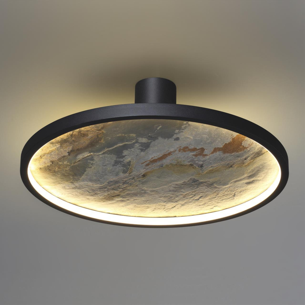 5078/35L L-VISION ODL24 539 черн./серо-беж./металл/натур.камень/акрил Настен.-потолочн.cветильн. LED 35W 3000K STOFLAKE