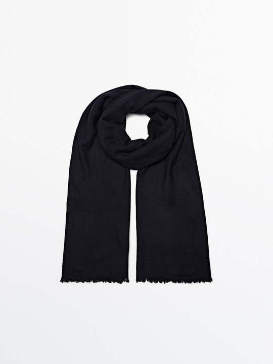 Massimo Dutti 100% кашемировый шарф, темно-синий