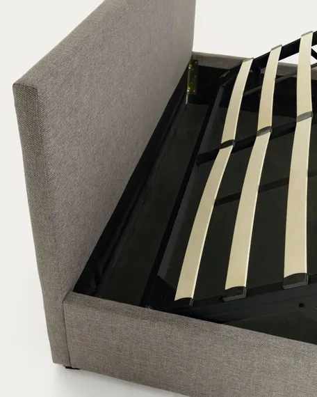 Кровать c подъемным механизмом Nahiri 160x200 см, серая