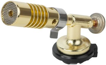 Горелка газовая на цанговый баллон, мет.корпус, ручн.поджиг, латунный клапан, сопло 20 мм