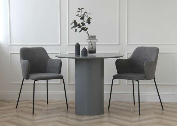 Стол обеденный Type D 90 см основание D 39 см (серый)