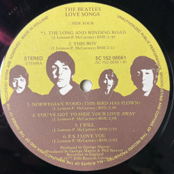 Винтажная виниловая пластинка LP The Beatles Love Songs (Holland 1977) Yesterday