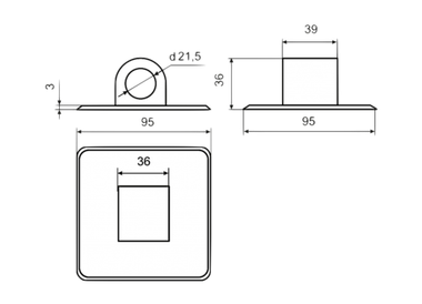 Крепление навесного транца Квадратное. Цвет Серый DJ901