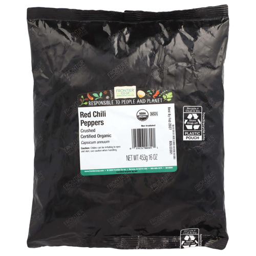 Frontier Co-op, Органический измельченный красный перец чили, 453 г (16 унций)