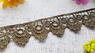 Кружево плетеное, ш. 3 см, хаки