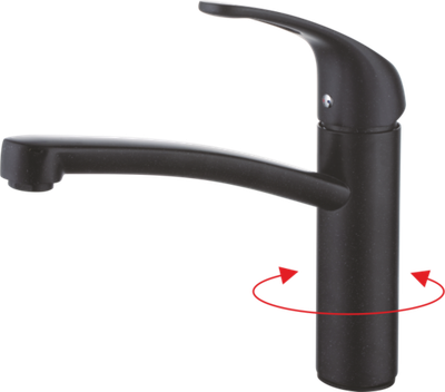 16024-C Смеситель (ЧЕРНЫЙ) для кухн "GANZER"  (10/1шт)