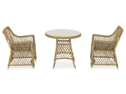 "Эспрессо-80 L" обеденная группа плетеная, цвет соломенный