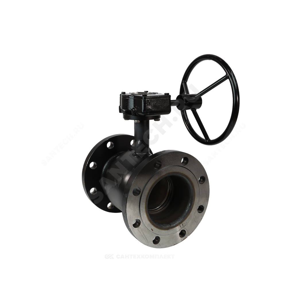 Кран шаровой сталь 09Г2С Ballomax КШТ 61.103 Ду 150 Ру25 фл L=350мм с редуктором BROEN КШТ 61.103.150.Р.25