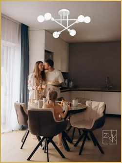 Люстра потолочная подвесная 6 рожков на кухню, в спальню, в гостиную, для зала или в комнату светильник для всех видов потолков