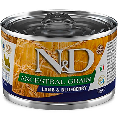 Farmina Dog N&D Ancestral Grain Lamb & Blueberry - консервы низкозерновые для собак (ягненок c черникой)