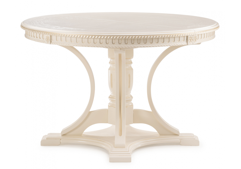 Стол деревянный Woodville Нозеан круглый бежевый, золото