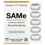 California Gold Nutrition, SAMe, дисульфат тозилат, 400 мг, 60 таблеток, покрытых кишечнорастворимой оболочкой
