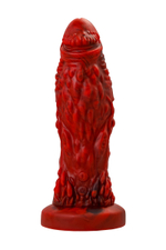 Силиконовый вибратор Monster Docus - 21,7 см. (Цвет: красный с черным)