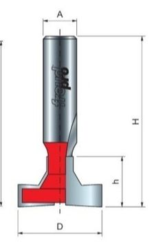 Фреза пазовая Т-образная (30х18 мм; хвостовик 12 мм) FREUD PRO 52-52612
