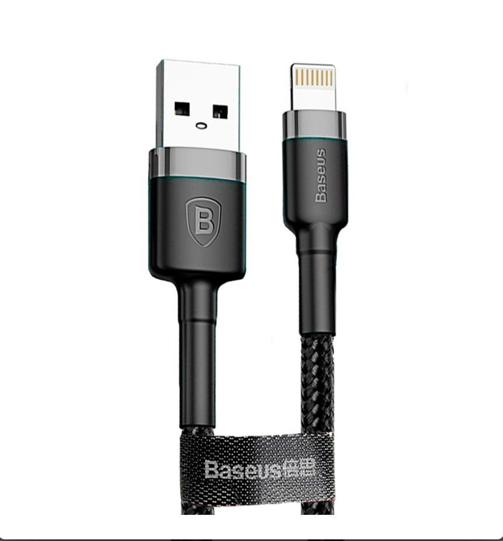 Usb Кабель-зарядка Lightning Baseus Cafule 1м (CALKLF-BG1) чёрно-серебристый