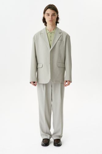 Бежево-серый брючный костюм Copper