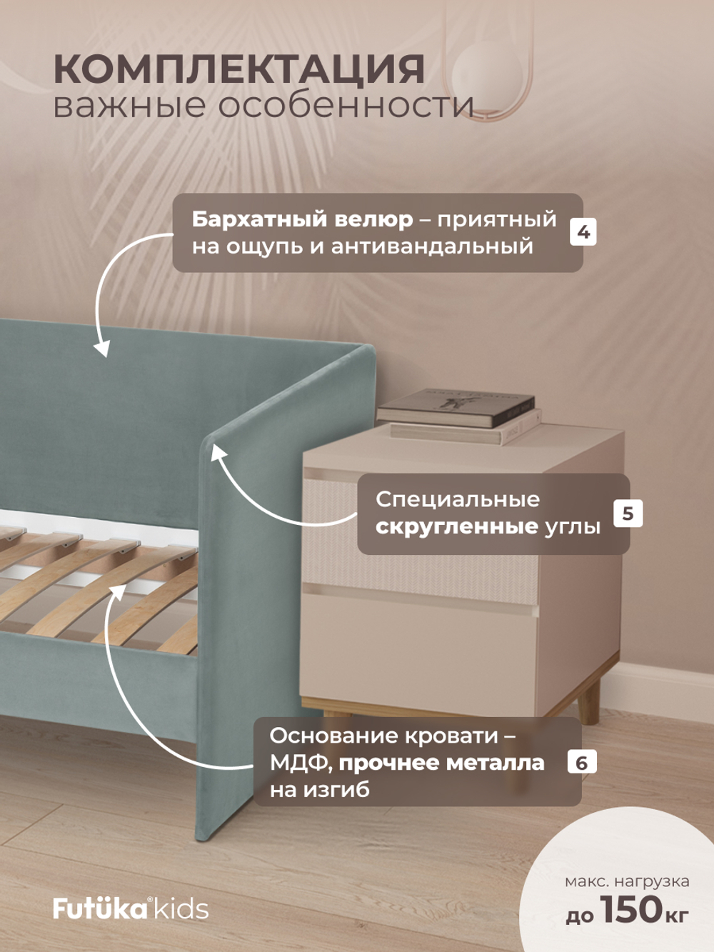 Диван - кровать Simple 200х90 см ткань Микровелюр