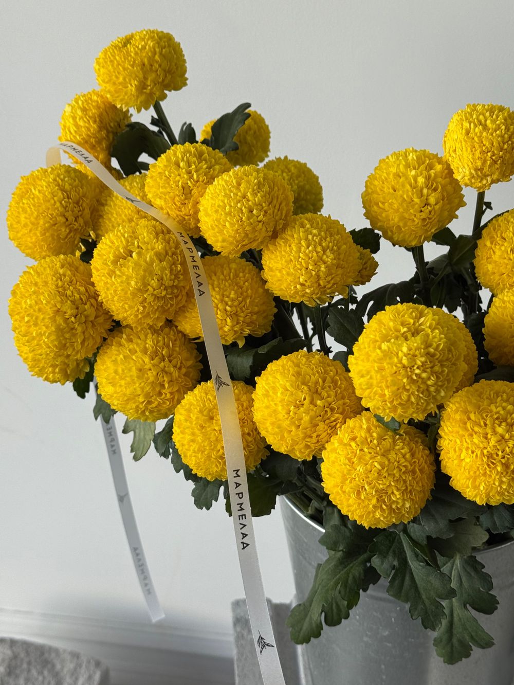 Хризантема в желтом оттенке