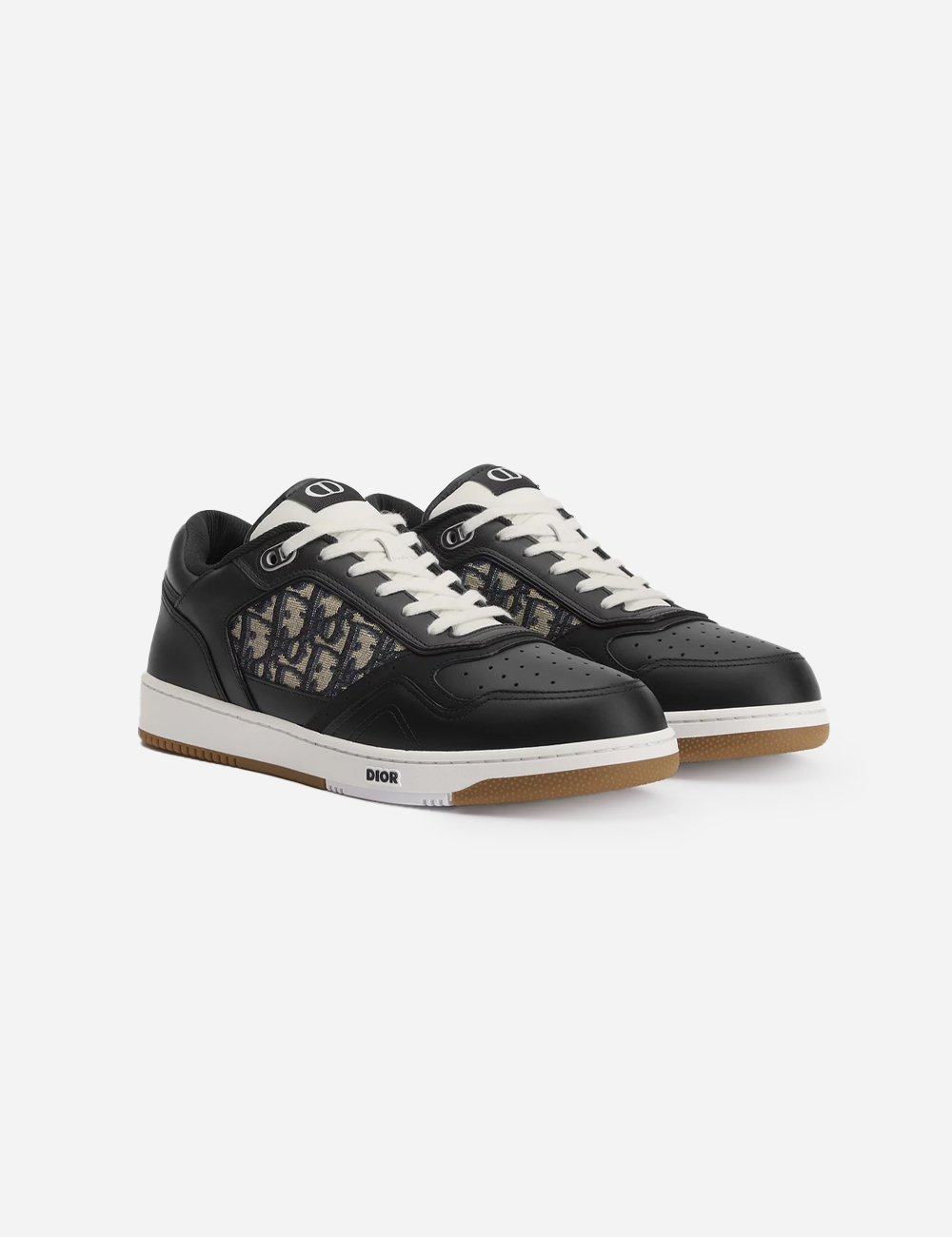 Кроссовки Dior B27 Uptown Low-Top Sneaker "Black Smooth Calfskin with Beige and Black Dior Oblique Jacquard"