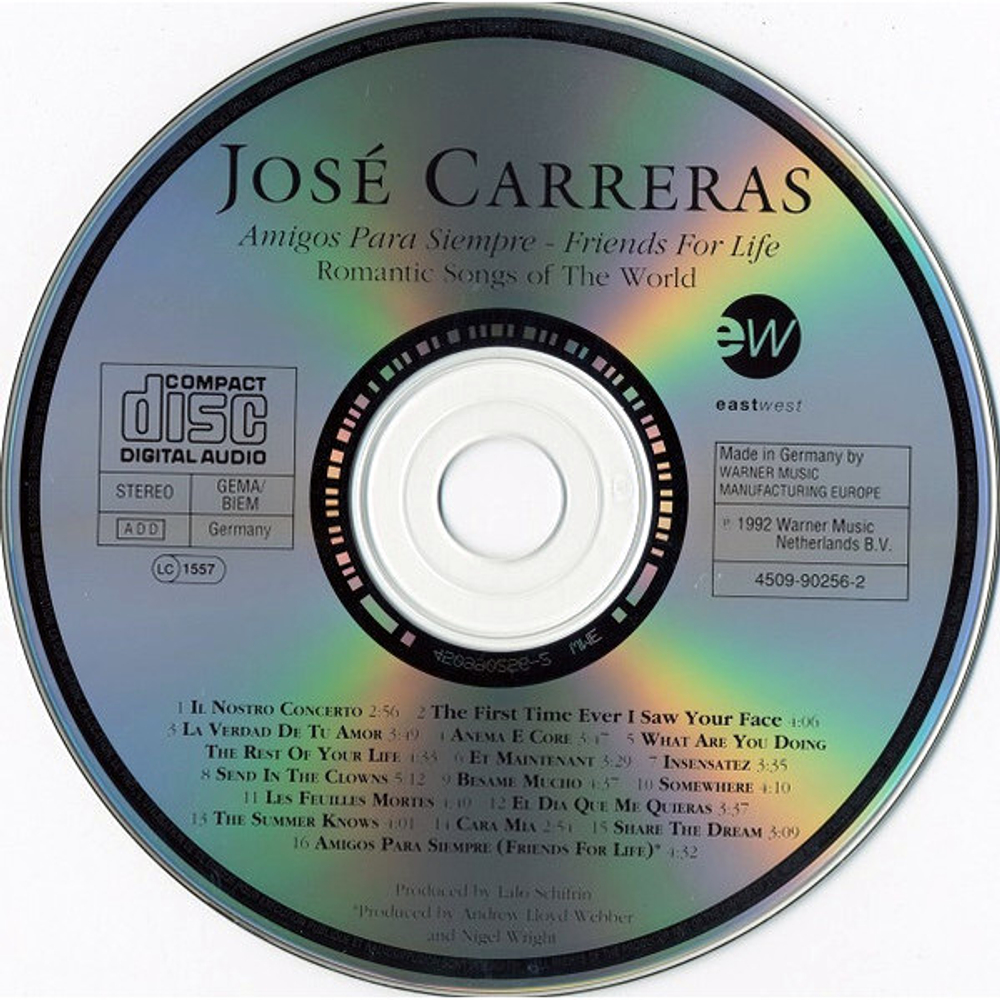 Jose Carreras, Lalo Schifrin / Friends For Life - Romantic Songs Of The World (CD)