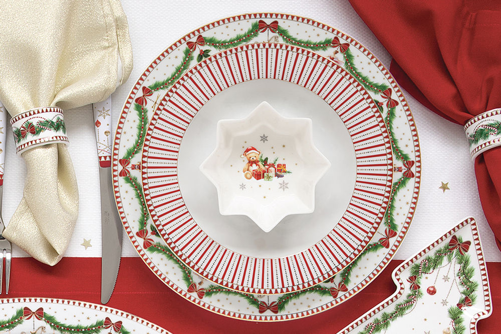 Тарелка суповая 21.5см Easy Life Magie de Noel белая с золотистым кантом