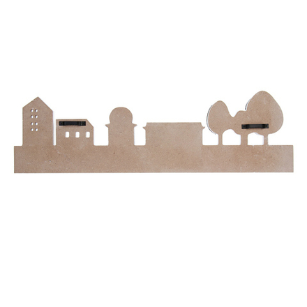 Ключница открытого типа, 3 крючка, 42x12см, МДФ, металл