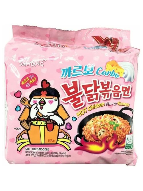 Лапша Samyang Острая курица Карбонара 130 г 5 шт
