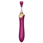 Фиолетовый клиторальный вибростимулятор 21,9см с насадками Zalo Bess Clitoral Massager Velvet Purple