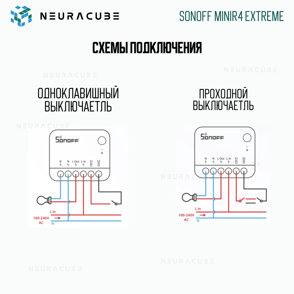 WiFi Реле Sonoff MINIR4 Extreme, 10А/2200Ватт (Работает с Яндекс Алисой)