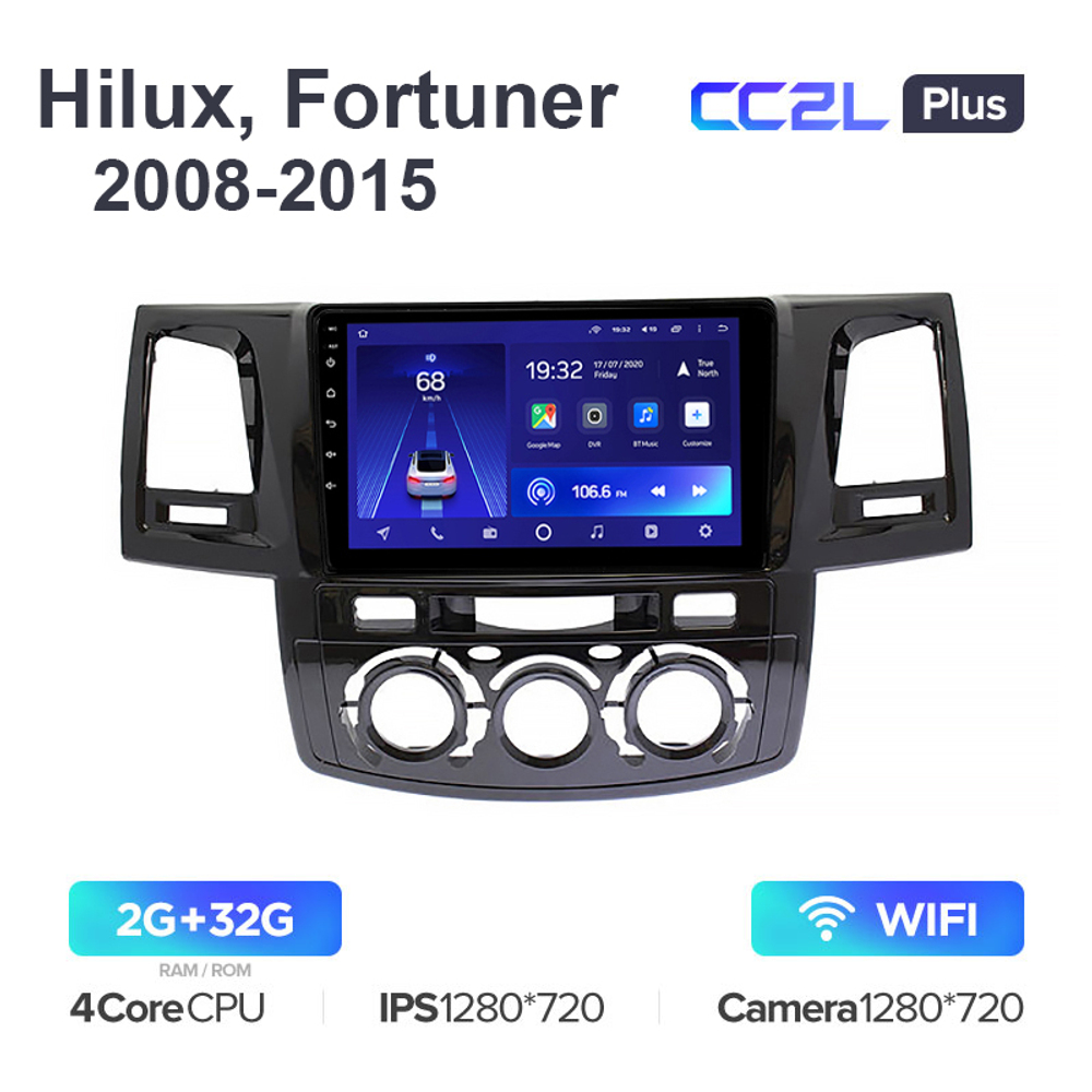 Teyes CC2L Plus 9" для Toyota Hilux, Fortuner 2008-2015