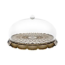 Блюдо сервировочное с крышкой Vanity, Ø30 см, коричневое