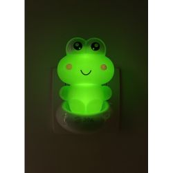 Ночник - светильник светодиодный ЭРА NN-608-SW-GR в розетку с выключателем зеленый | Ночники