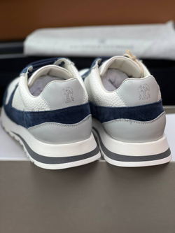 Мужские кроссовки Brunello Cucinelli Panelled бело-синие