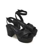 Кожаные босоножки на каблуке Guess - черный(FLJSNN LEA03)