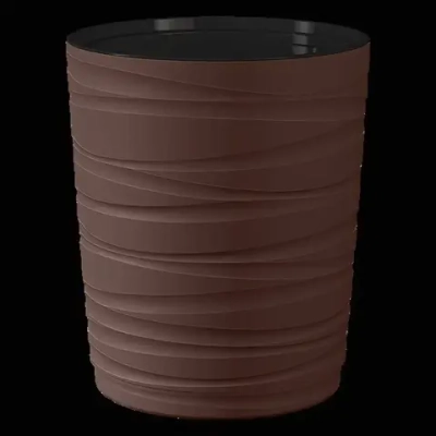 Кашпо для цветов пластиковое 15л d-30см «Модерн Медиум» Темно-коричневый