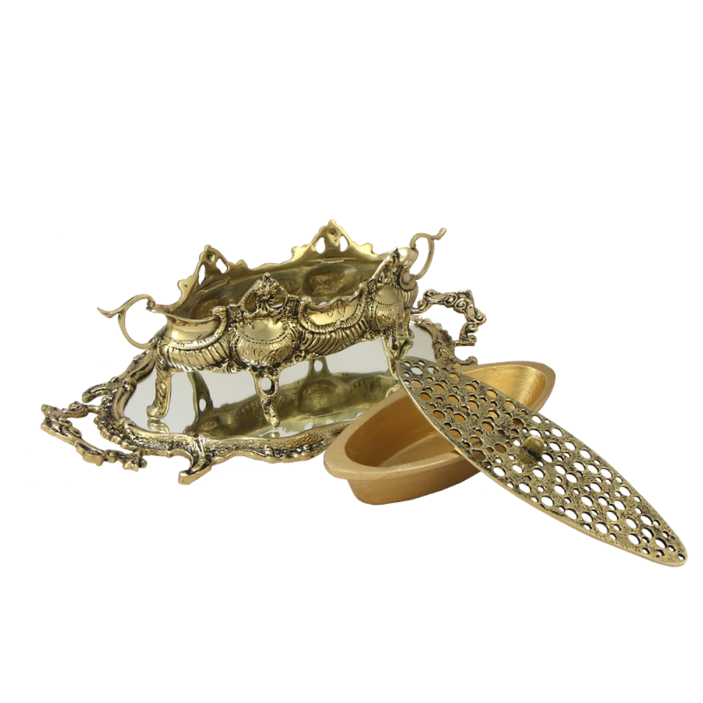 Bello De Bronze Подставка для цветов для икебаны бронзовая с подносом-зеркалом