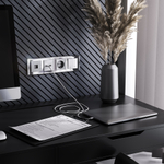 Розетка с заземлением (серебряный)