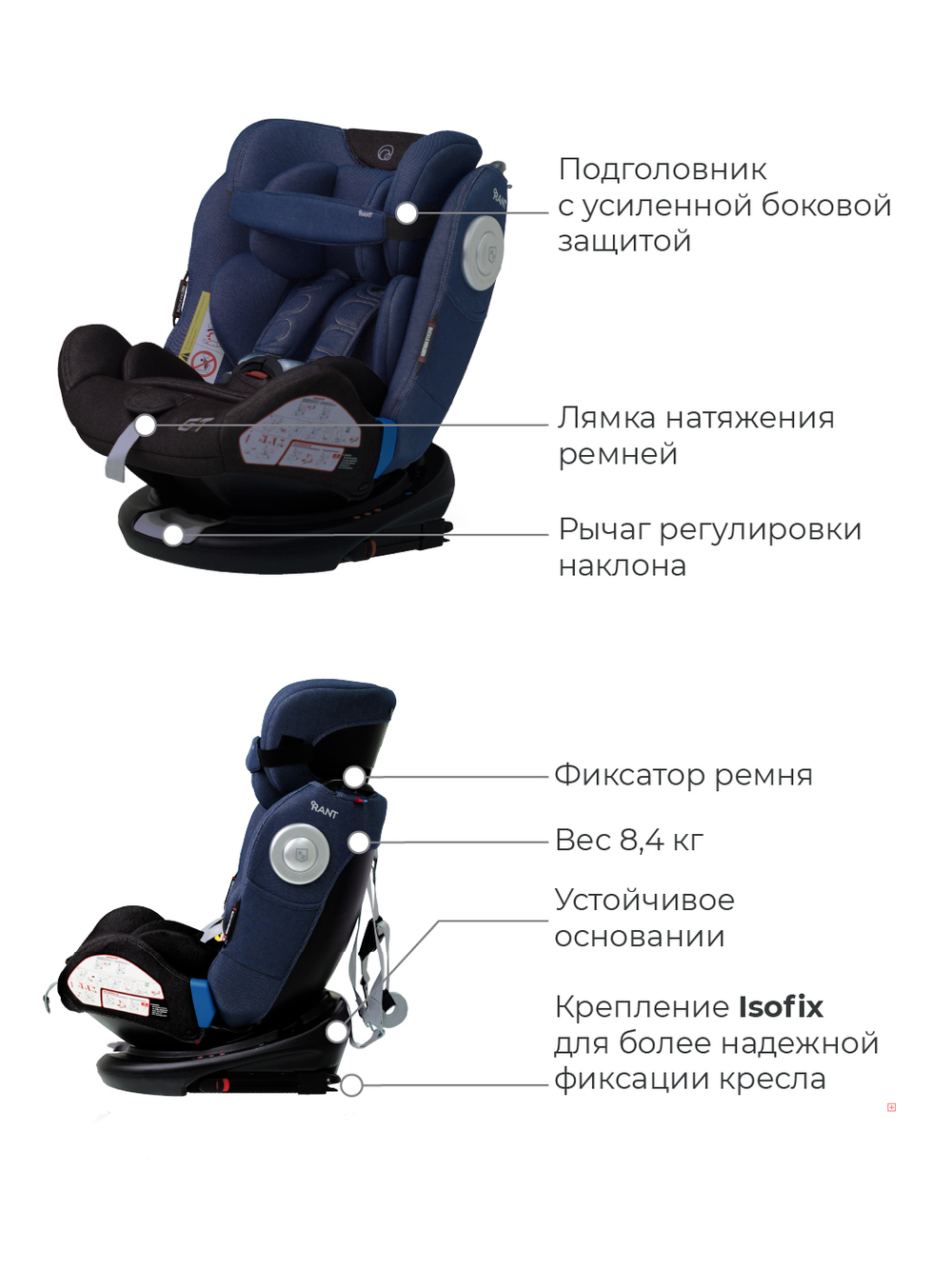 Автокресло C05001 "GT NEW" isofix Top Tether группа 0-1-2-3  (0-36 кг) jeans black/blue