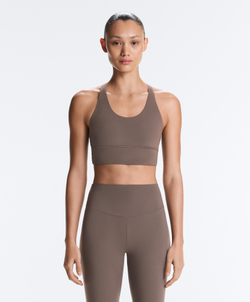 Oysho Спортивный бюстгальтер с бретелями на спине, серо-коричневый