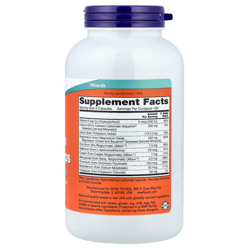 NOW Foods, Капсулы с мультиминералами, 240 капсул