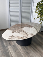 Стол М-City DISAUR Кофейный Никлас (Niklas) Pandora керамика на стекле, МДФ, темно-серый МДФ каркас