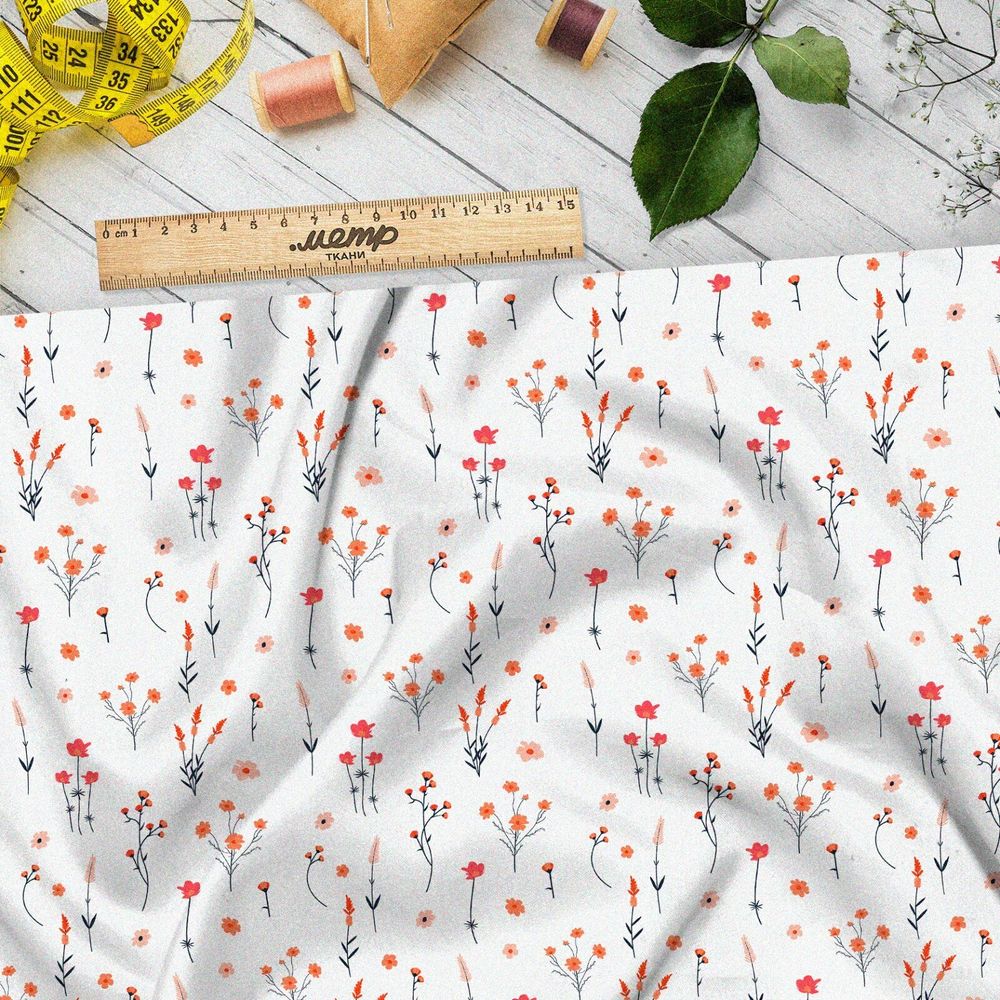 Ткань барби нежные полевые цветочки