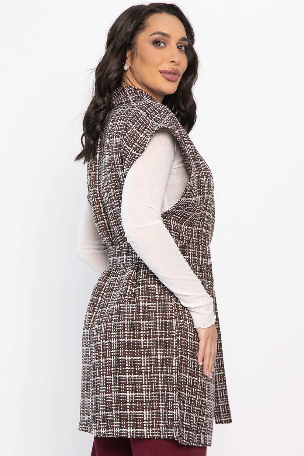 Жилет костюмный из твида Жюлли (кофе) Б14489-4М LT Collection