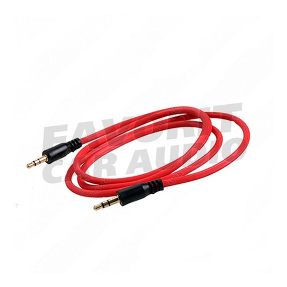 Кабель AUX, Jack 3,5mm(m) - Jack 3,5mm(m) без бренда JD-82, 1.0м, круглый, силикон, цвет: красный, в техпаке