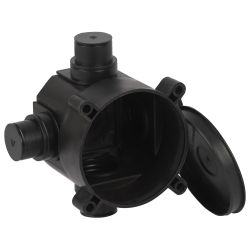 Коробка установочная ЭРА KUM-70-72 черная 70х72мм для монолитного строительства 4 входа IP44