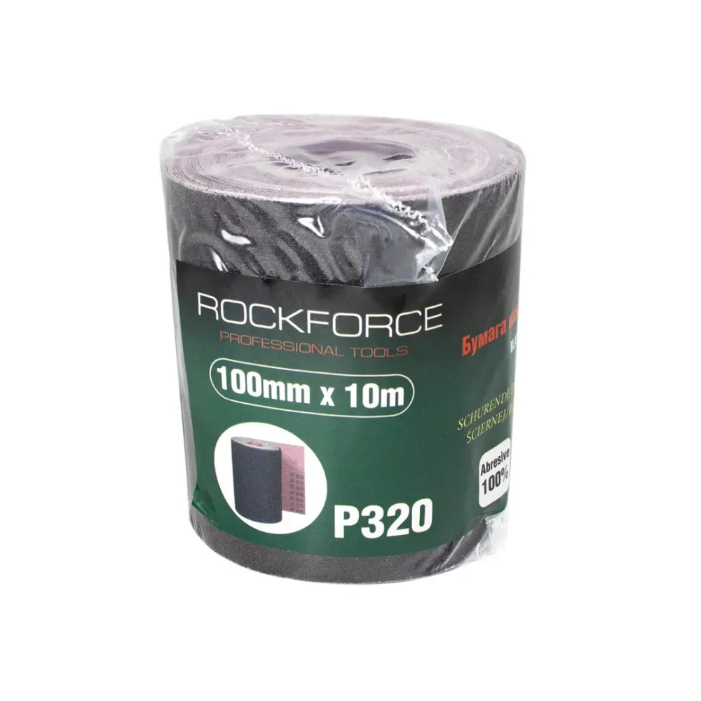 Бумага наждачная на тканевой основе 100ммх10м в рулоне (P320) RockForce##Rock FORCE RF-FB4320C