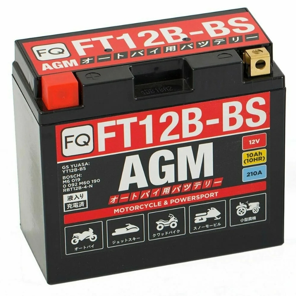 аккумулятор FQ 10,0Ah FT12B-BS (YT12B-BS) AGM (150*70*130)