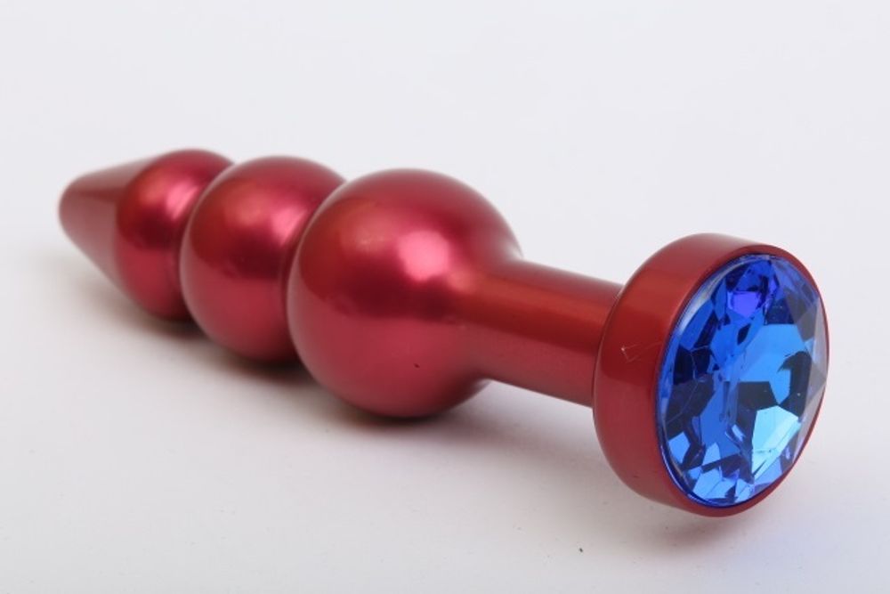 Пробка металл фигурная елочка красная с синим стразом 11,2х2,9см 47431-3MM