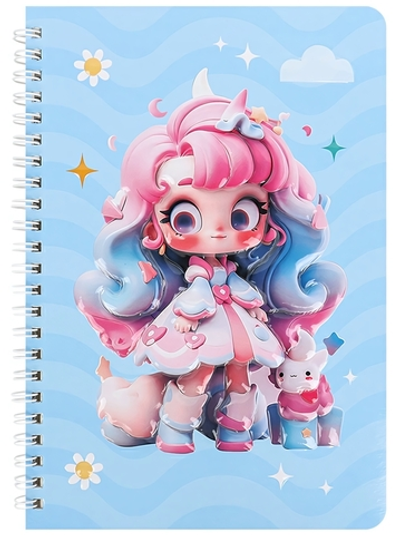 Блокнот 15,5*20,5см. 60л. клетка "Девочка" на спирали DV-15937-3 (Darvish)