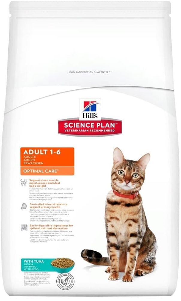 Hill's SP Optimal Care 10кг сухой корм для кошек с тунцом Hill's SP Optimal Care 10кг сухой корм для кошек с тунцом